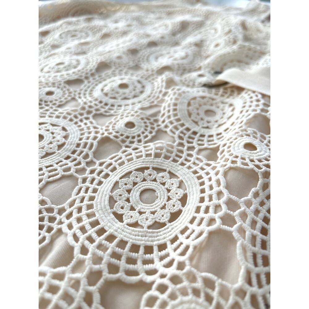 Free People Sz 10 Selma Lace Crochet Shift Dress Mini Boho Festival Prairie - Picture 7 of 16